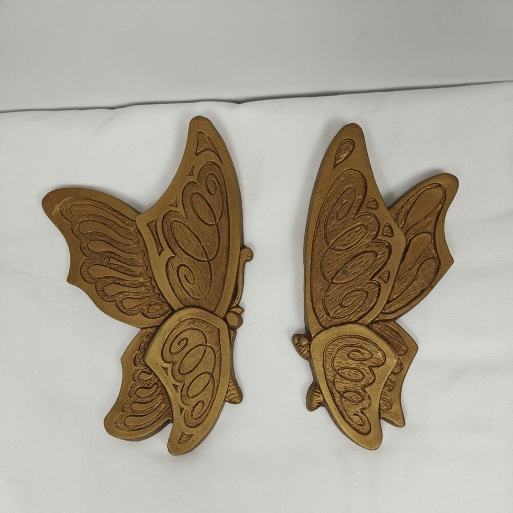 Vintage Mid Century Butterfly Wall Decor Set of 2 Universal Statuary Chicago IL